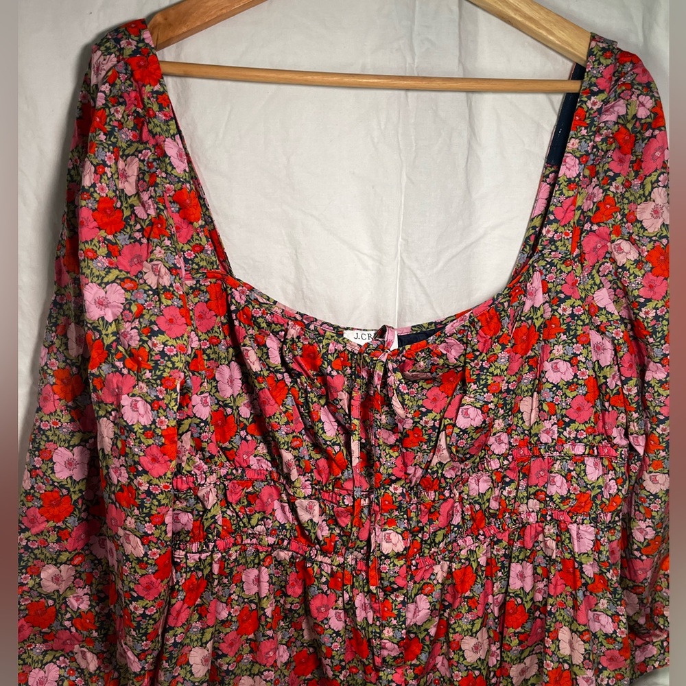 J. Crew Cinched Waist Floral Dress in Liberty Meadow Song Fabric - Plus Size - Picture 4 of 7